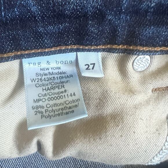 Rag & Bone Women’s Dre Slim Boyfriend Jeans Size 27 Distressed Ripped Knees Blue - Picture 10 of 12